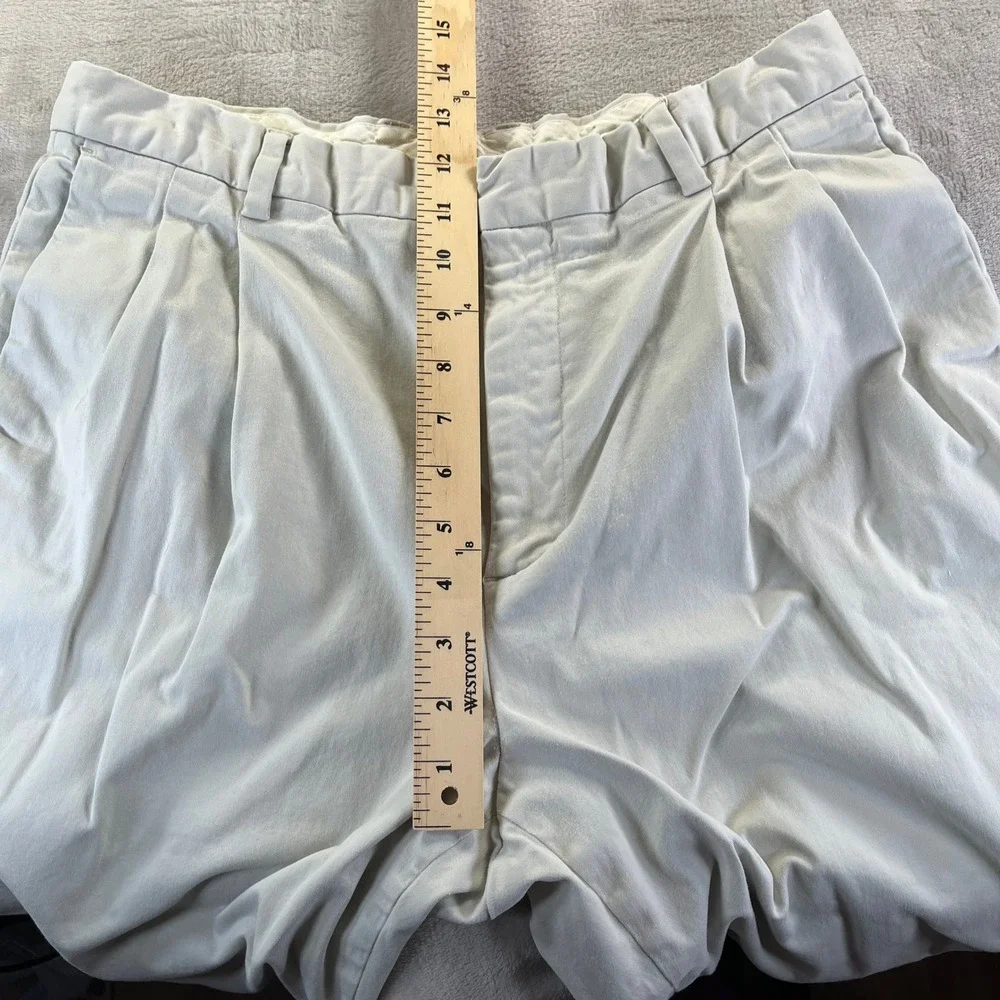 BR Y2K Smithfield Chinos 34x32 Beige 90s Style Pleated Pants Preppy Old Money